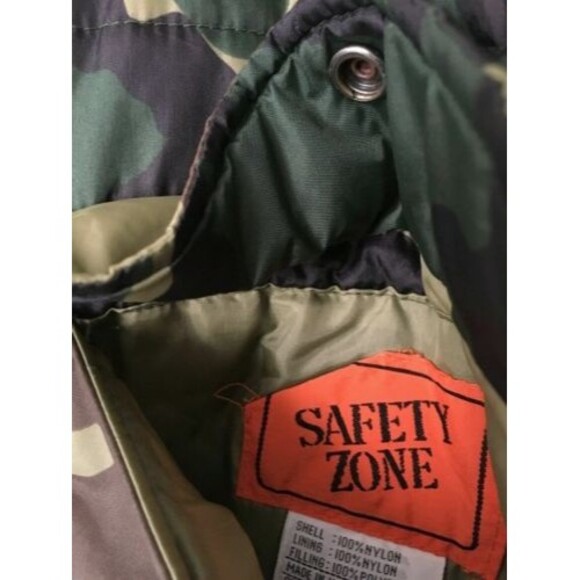Safety Zone Men’s Camouflage & Orange Zip Up Lined Vest Jacket Size Large - Picture 6 of 10